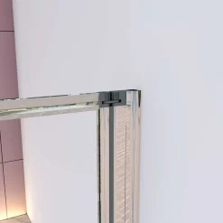 AICA Sanitaire Pare baignoire Chrome pliante,L120xH140cm avec pliante 5 volets pliants 180 degrés,Installation réversible,4mm verre trempé* Pare-Baignoire