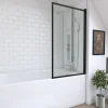 Galedo Pare baignoire Dark Edge pivotant noir 130 x 75cm
