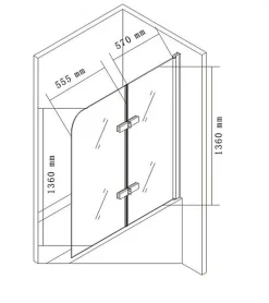 Bernstein Pare baignoire en verre véritable NANO EX209 - 1200x1400x6 mm* Pare-Baignoire
