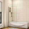 AICA Sanitaire Pare baignoire fixe 1 volet chrome - L.70 x H.130 cm en 5mm verre anticalcaire