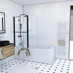 Galedo Pare baignoire Ibiza volet pivotant noir 130 x 105cm