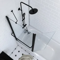 Galedo Pare baignoire Ibiza volet pivotant noir 130 x 105cm