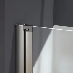 AICA Sanitaire Pare baignoire pivotant - 80 x 140 cm - Verre dépoli anticalcaire 5 mm - Profilé aluminium chromé - Installation à gauche* Pare-Baignoire