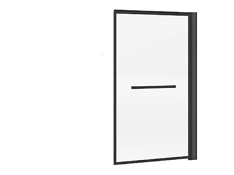 Vente-unique Pare baignoire pivotant et relevable avec porte serviette - Noir mat - 80 x 140 cm - VESLIRA