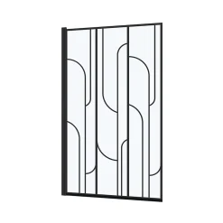 Galedo Pare baignoire pivotant l.80 x H.140 cm profilés noirs, Art Déco* Pare-Baignoire