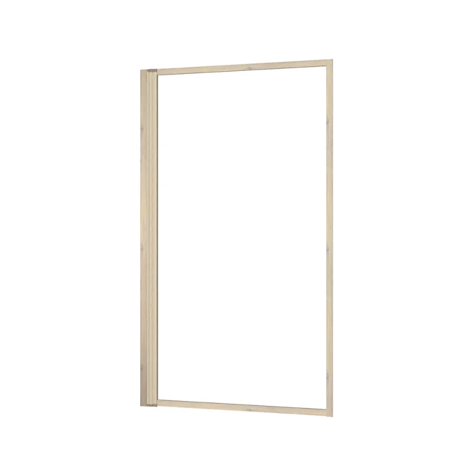 Galedo Pare baignoire pivotant l.80 x H.140 cm profilés effet bois, Art Déco
