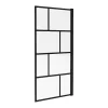 Vente-unique Pare baignoire pivotant style industriel - 80 x 140 cm - Noir mat - Verre - RIVANON* Pare-Baignoire
