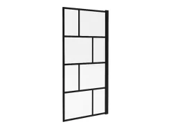 Vente-unique Pare baignoire pivotant style industriel - 80 x 140 cm - Noir mat - Verre - RIVANON* Pare-Baignoire