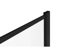 Vente-unique Pare baignoire pivotant style industriel - 80 x 140 cm - Noir mat - Verre - RIVANON* Pare-Baignoire
