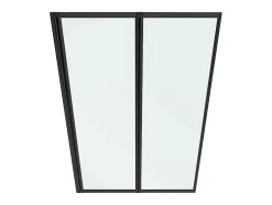 Vente-unique Pare baignoire pliant en métal style atelier - Noir mat - 80 x 140 cm - DISTRICT* Pare-Baignoire