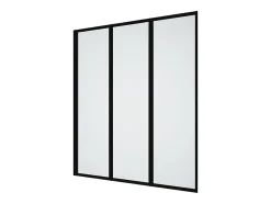 Vente-unique Pare baignoire pliant en métal style atelier - Noir mat - 120 x 140 cm - DISTRICT* Pare-Baignoire