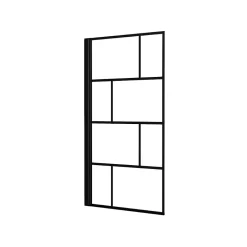 Aurlane Pare baignoire rabattable sérigraphié 80x140 cm - Finition Noir Mat - BLOCKS SCREEN