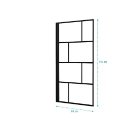 Aurlane Pare baignoire rabattable sérigraphié 80x140 cm - Finition Noir Mat - BLOCKS SCREEN