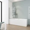 Schulte Pare baignoire rabattable transparent, profilé chromé, H.140cm x L.80cm Zoé
