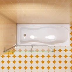 AICA Sanitaire pare baignoire 110x140cm,pivotant et repliable 180 degrés,5mm verre de sécurit,facile à nettoyer
