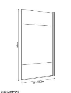 GoodHome Pare-baignoire 1 volet verre effet dépoli anticalcaire Calera H. 140 x l. 85 cm* Pare-Baignoire