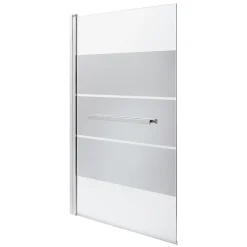 GoodHome Pare-baignoire 1 volet verre miroir anticalcaire Nubia H. 150 x l. 95 cm