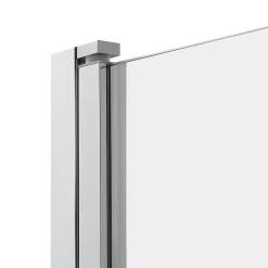 GoodHome Pare-baignoire 1 volet verre miroir anticalcaire Nubia H. 150 x l. 95 cm