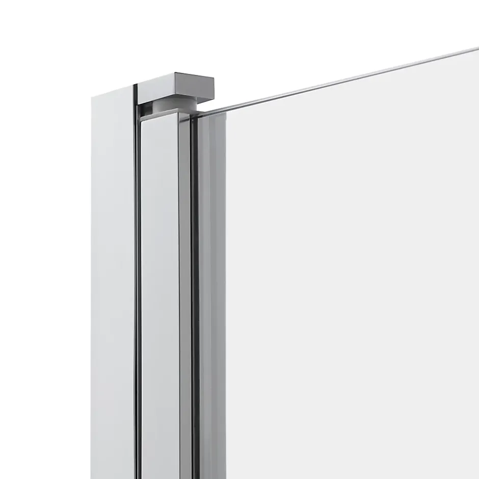 GoodHome Pare-baignoire 1 volet verre miroir anticalcaire Nubia H. 150 x l. 95 cm