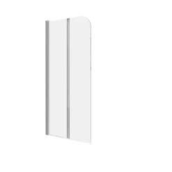 Allibert Pare-baignoire 2 volets pivotants design 80x140 cm aluminium chromé 5 mm - Kordo
