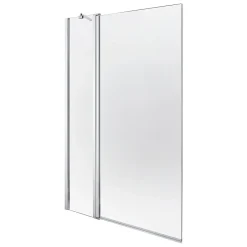 GoodHome Pare-baignoire 2 volets verre transparent profilé finition poli Calera H. 140 x l. 104 cm* Pare-Baignoire