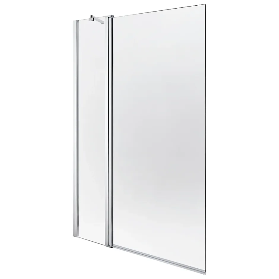 GoodHome Pare-baignoire 2 volets verre transparent profilé finition poli Calera H. 140 x l. 104 cm* Pare-Baignoire