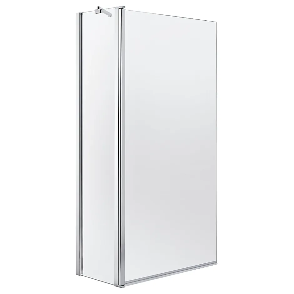 GoodHome Pare-baignoire 2 volets verre transparent profilé finition poli Calera H. 140 x l. 104 cm* Pare-Baignoire