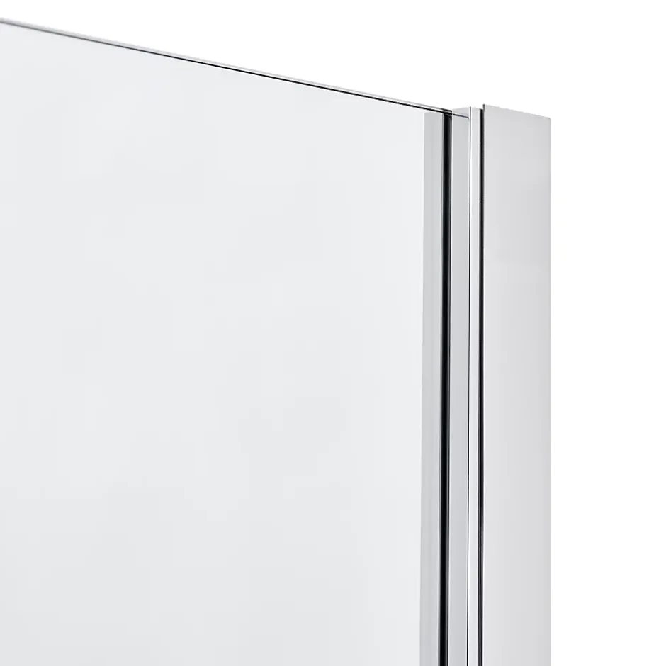 GoodHome Pare-baignoire 2 volets verre transparent profilé finition poli Calera H. 140 x l. 104 cm* Pare-Baignoire