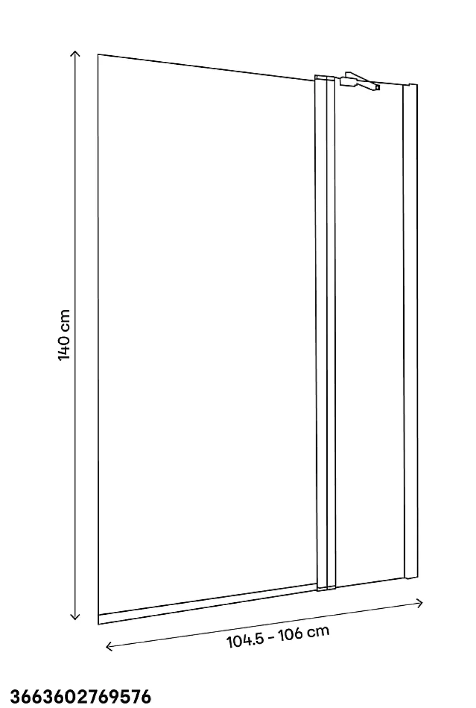 GoodHome Pare-baignoire 2 volets verre transparent profilé finition poli Calera H. 140 x l. 104 cm* Pare-Baignoire