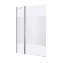 GoodHome Pare-baignoire 2 volets verre effet dépoli anticalcaire Calera H. 140 x l. 104 cm* Pare-Baignoire