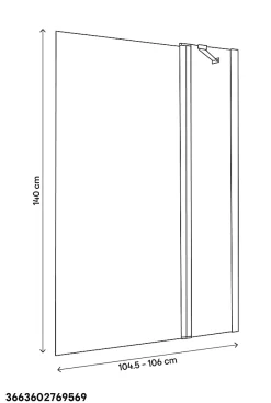 GoodHome Pare-baignoire 2 volets verre effet dépoli anticalcaire Calera H. 140 x l. 104 cm* Pare-Baignoire
