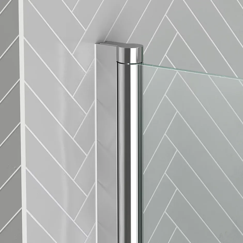 Galedo Pare-baignoire 120 x 70 cm chromé avec porte serviettes Essentiel* Pare-Baignoire