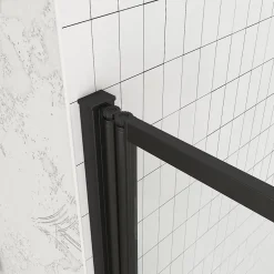 Galedo Pare-baignoire avec volet pivotant 70 x 120 cm noir mat* Pare-Baignoire