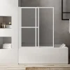 Atelier du bain Pare-baignoire blanc 2 volets relevable