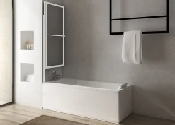 Atelier du bain Pare-baignoire blanc 2 volets relevable