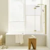 Schulte Pare-baignoire Elara - Pliable - 2 Volets - 100x140 - Transparent - 5mm - Or Mat* Pare-Baignoire