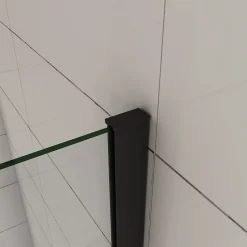 AICA Sanitaire Pare-baignoire fixé 40x130cm,paroi fixée,5mm verre anticalcaire,noir mat style industriel et simplicité