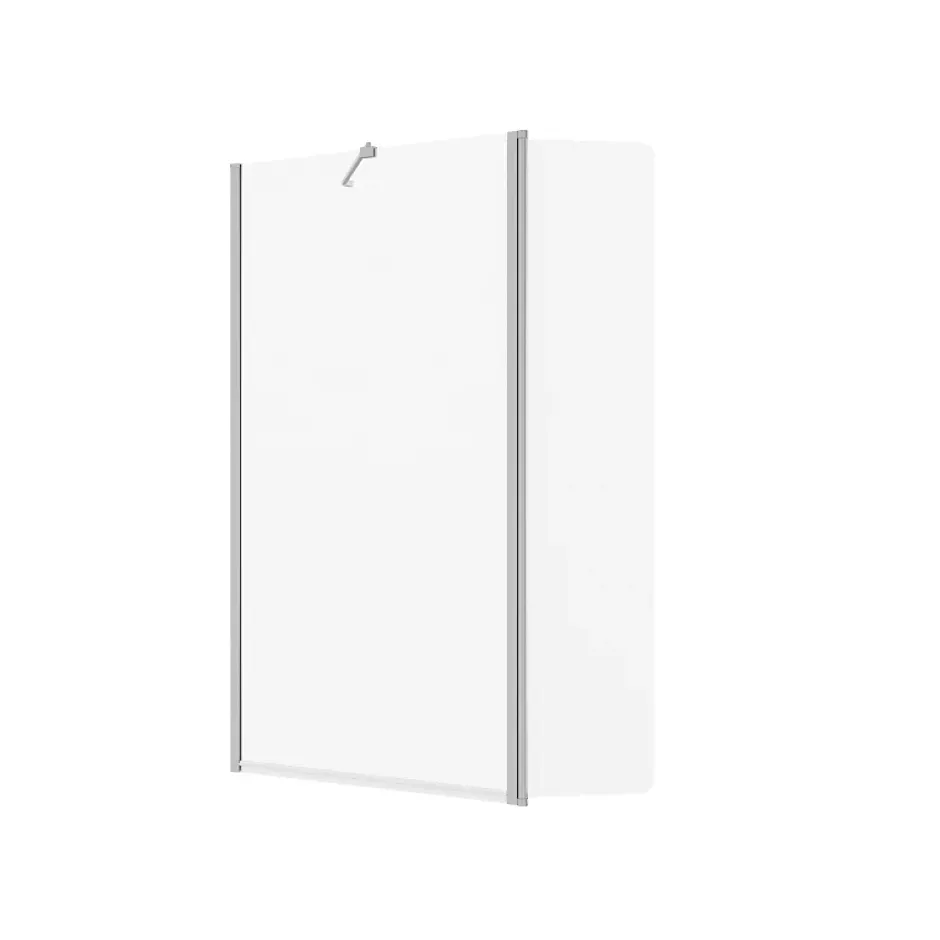 Allibert Pare-baignoire fixe avec volet pivotant design 107 x 140 cm aluminium chromé verre 5 mm - Oblik