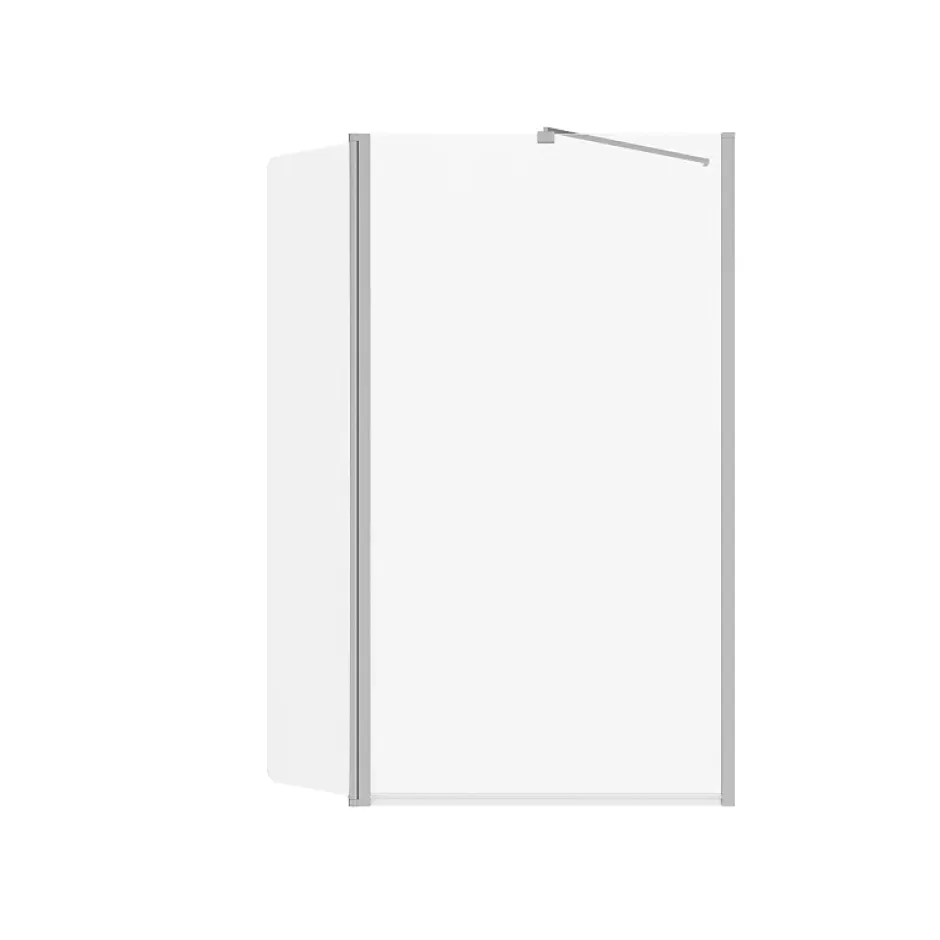 Allibert Pare-baignoire fixe avec volet pivotant design 107 x 140 cm aluminium chromé verre 5 mm - Oblik