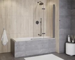 Azura Home Design Pare-baignoire Lumix Gun Metal 100x145cm