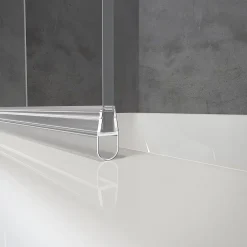 Schulte Pare-baignoire pivotant 1 volet pliable, 70 x 120 cm, verre transparent 5 mm, profilé alu argenté,* Pare-Baignoire