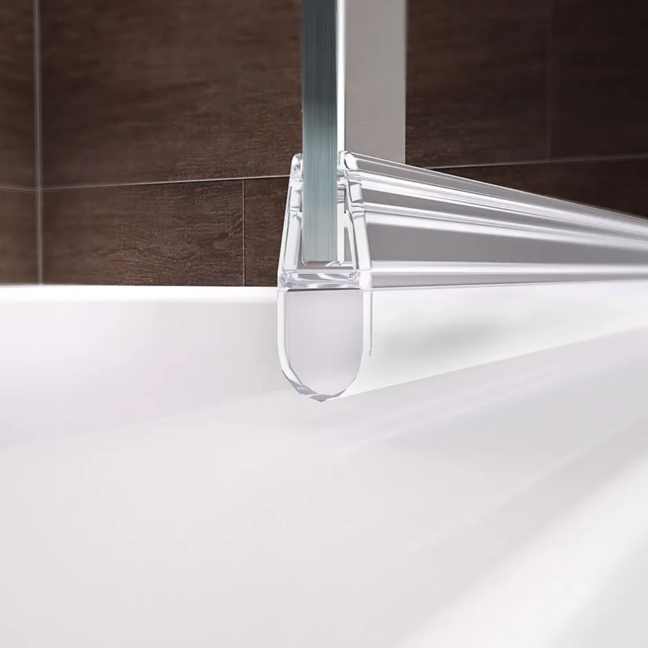 Schulte Pare-baignoire pivotant 1 volet, 80 x 140 cm, verre transparent anticalcaire 5 mm, profilé chrome, Capri