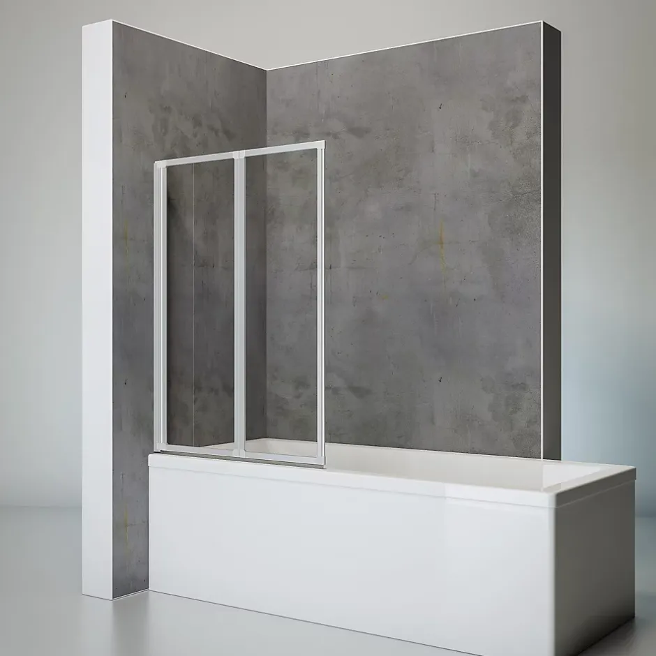 Schulte Pare-baignoire pivotant 2 volets l.87 x H.120 cm, chrome,