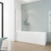 Schulte Pare-baignoire pivotant coulissant avec porte-serviettes H.140 x l.118 cm, blanc,* Pare-Baignoire