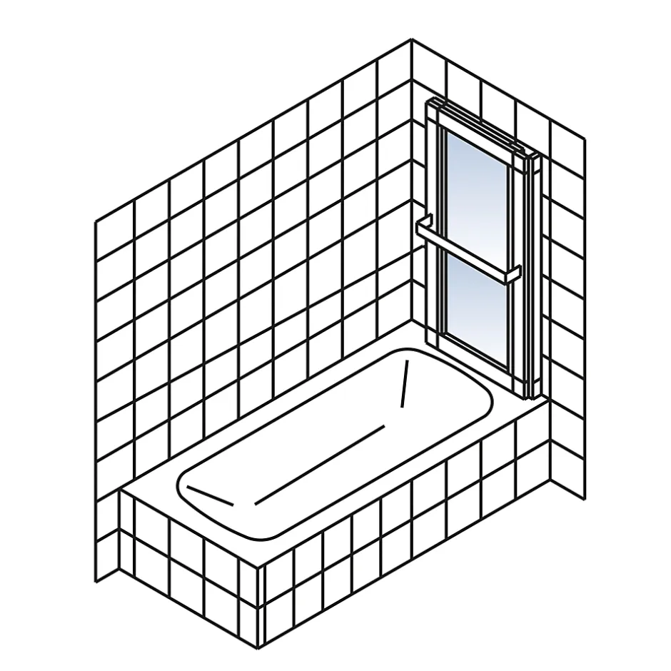 Schulte Pare-baignoire pivotant coulissant avec porte-serviettes H.140 x l.118 cm, blanc,* Pare-Baignoire