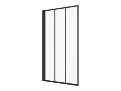 Vente-unique Pare-baignoire pivotant noir mat look atelier - 80 x 140 cm - DOLANA
