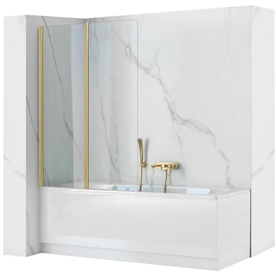 Rea Pare-Baignoire Pliant Agat-2 80 Brushed Gold