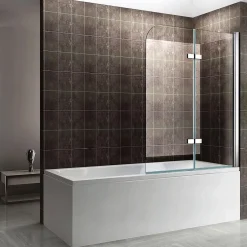 Saniverre Pare-baignoire rabattable BALY en verre 6 mm transparent 140 x 140 cm