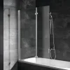 Schulte Pare-baignoire rabattable avec 2 volets, 104 x 130 cm, verre transparent 5 mm, profilé alu-argenté,* Pare-Baignoire