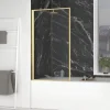 Galedo Pare-baignoire rabattable 140 x 80 cm, profilés alu doré brossé, Golden Edge* Pare-Baignoire